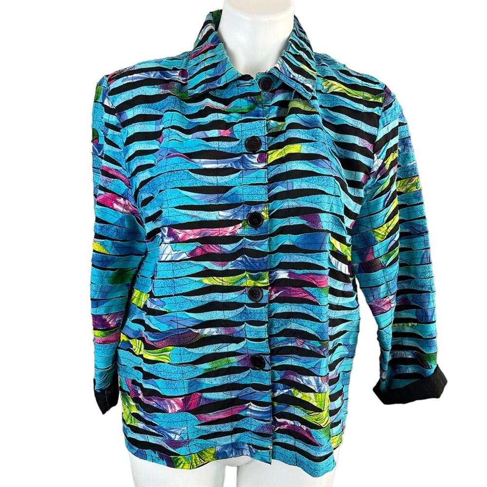 Step in Style artsy fabric ribbon lightweight blazer medium